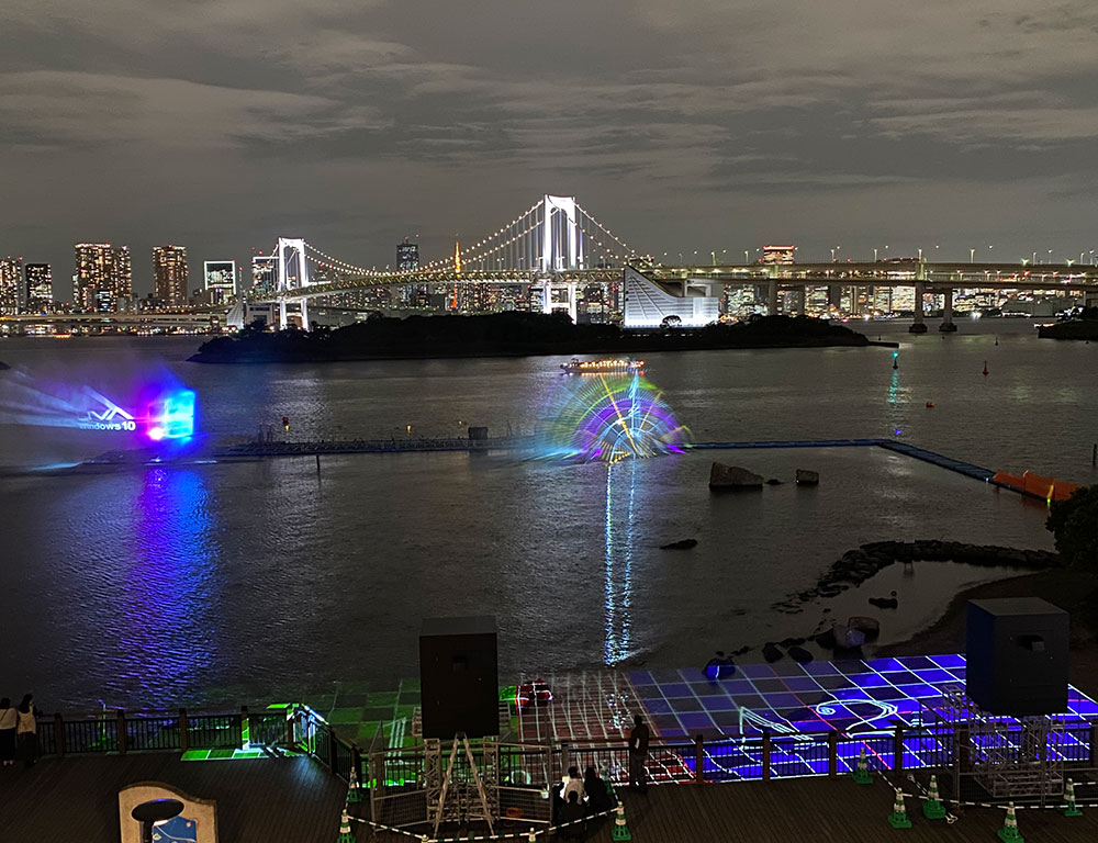 TITAN lasers light up Odaiba Marine Park for first anniversary of Tokyo Olympic Games