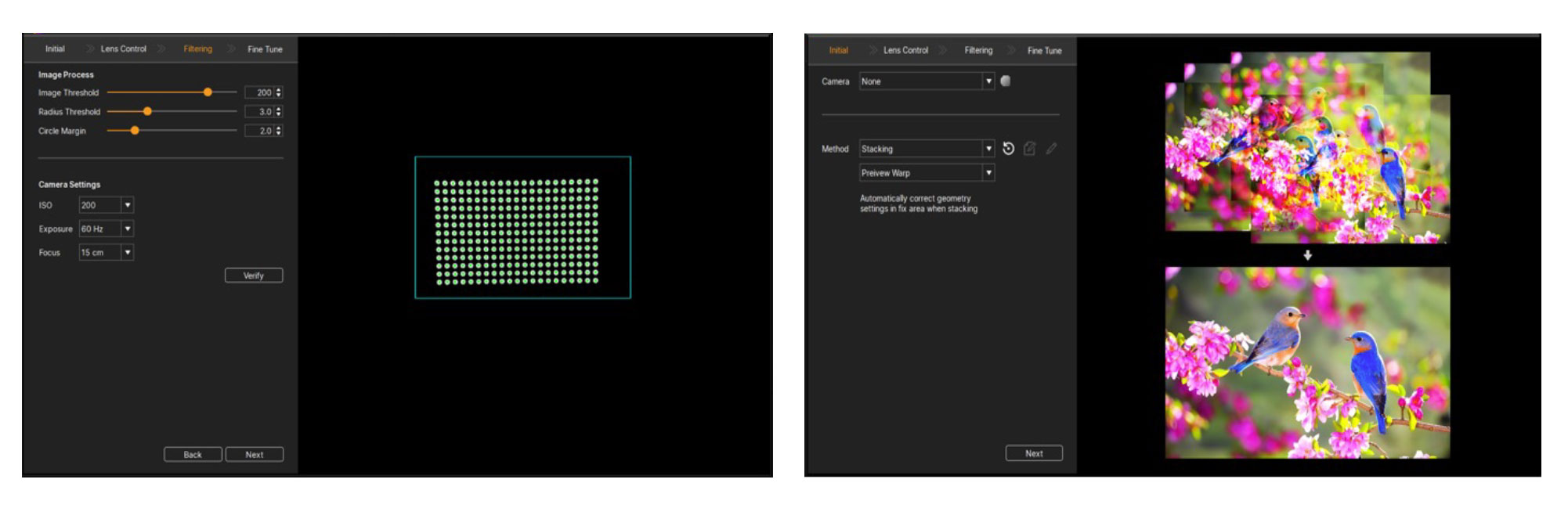 Stack projectors and align them